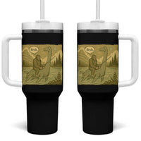 Funny Bigfoot Fishing Tumbler With Handle Sasquatch Loch Ness Monster Introvert Bruh - Wonder Print Shop