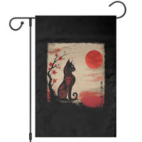 Kawaii Anime Cat Japanese Cherry Blossom Garden Flag - Wonder Print Shop