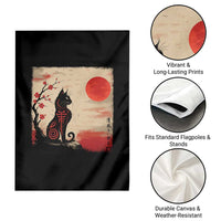 Kawaii Anime Cat Japanese Cherry Blossom Garden Flag - Wonder Print Shop