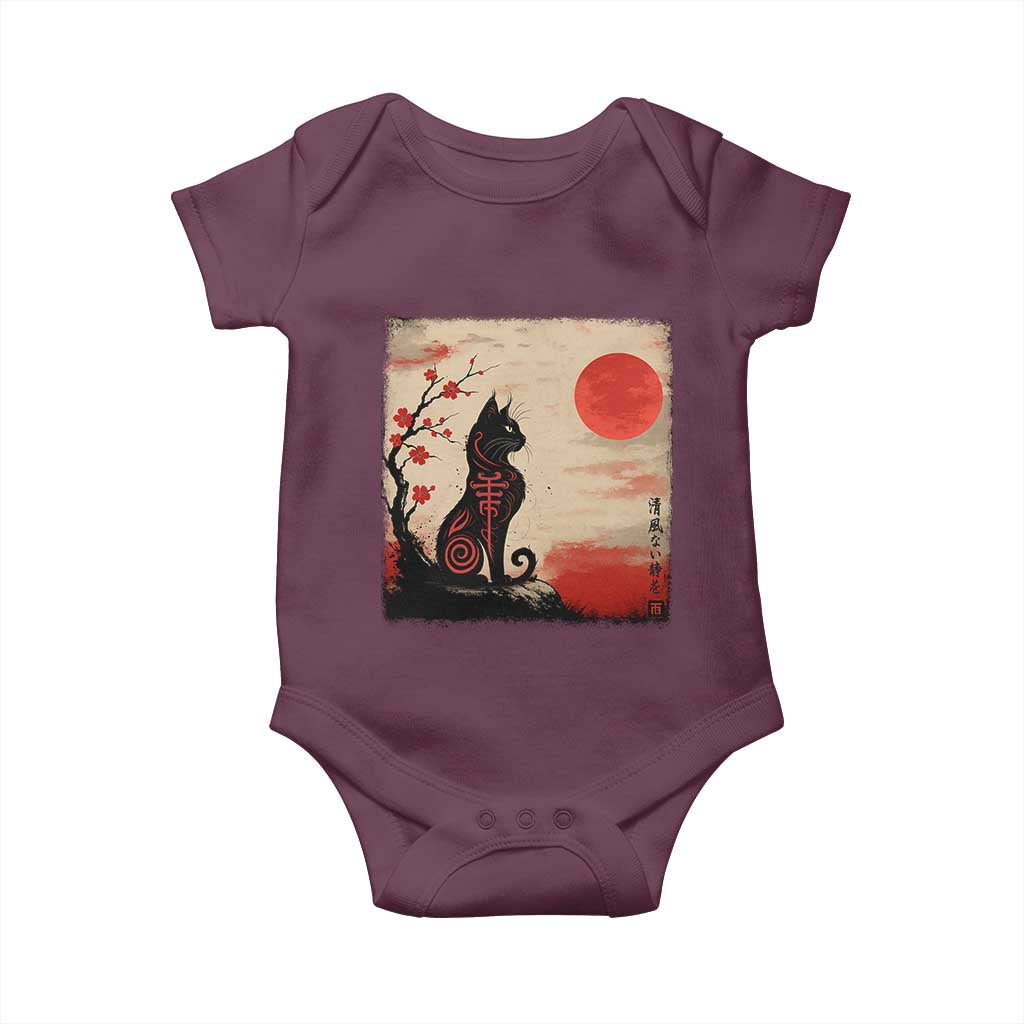 Kawaii Anime Cat Japanese Cherry Blossom Baby Onesie - Wonder Print Shop