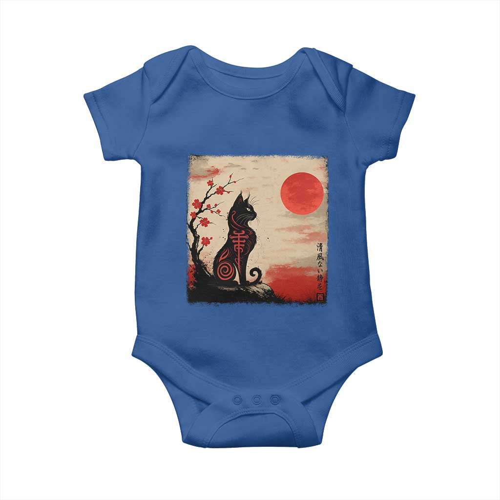 Kawaii Anime Cat Japanese Cherry Blossom Baby Onesie - Wonder Print Shop