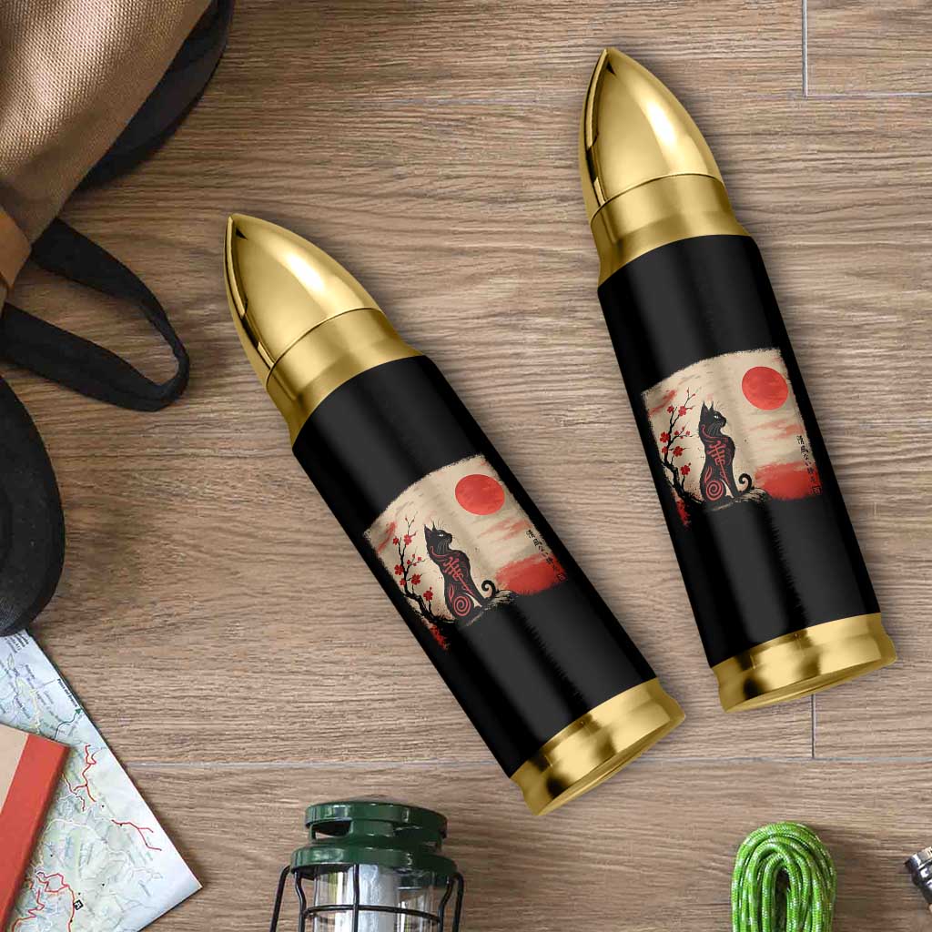 Kawaii Anime Cat Japanese Cherry Blossom Bullet Tumbler - Wonder Print Shop
