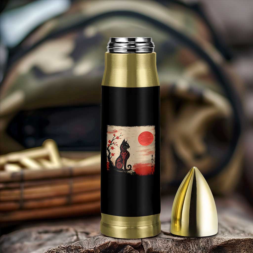 Kawaii Anime Cat Japanese Cherry Blossom Bullet Tumbler - Wonder Print Shop