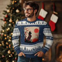 Kawaii Anime Cat Japanese Cherry Blossom Ugly Christmas Sweater - Wonder Print Shop