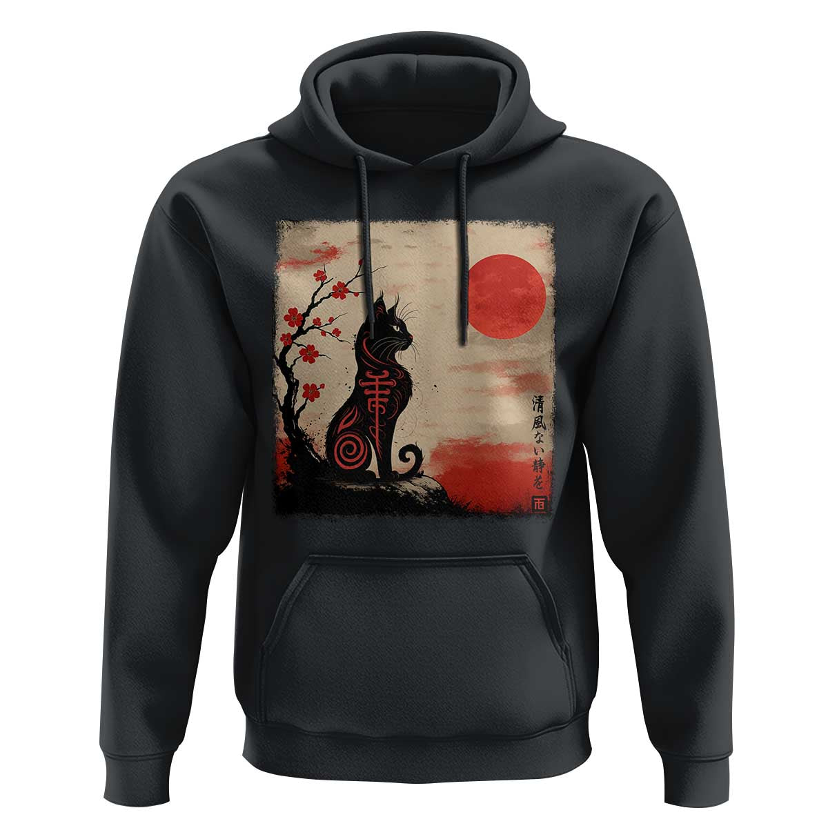 Kawaii Anime Cat Japanese Cherry Blossom Hoodie - Wonder Print Shop