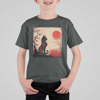 Kawaii Anime Cat Japanese Cherry Blossom T Shirt For Kid - Wonder Print Shop
