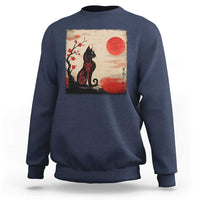 Kawaii Anime Cat Japanese Cherry Blossom Sweatshirt - Wonder Print Shop