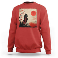 Kawaii Anime Cat Japanese Cherry Blossom Sweatshirt - Wonder Print Shop