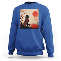 Kawaii Anime Cat Japanese Cherry Blossom Sweatshirt - Wonder Print Shop