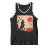 Kawaii Anime Cat Japanese Cherry Blossom Tank Top - Wonder Print Shop