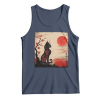 Kawaii Anime Cat Japanese Cherry Blossom Tank Top - Wonder Print Shop