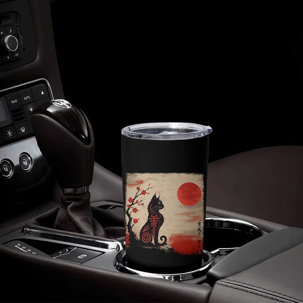 Kawaii Anime Cat Japanese Cherry Blossom Tumbler Cup - Wonder Print Shop