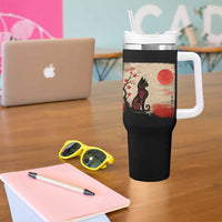 Kawaii Anime Cat Japanese Cherry Blossom Tumbler With Handle - Wonder Print Shop
