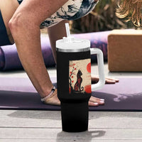 Kawaii Anime Cat Japanese Cherry Blossom Tumbler With Handle - Wonder Print Shop