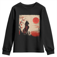 Kawaii Anime Cat Japanese Cherry Blossom Youth Sweatshirt - Wonder Print Shop