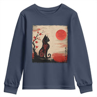 Kawaii Anime Cat Japanese Cherry Blossom Youth Sweatshirt - Wonder Print Shop