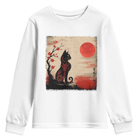 Kawaii Anime Cat Japanese Cherry Blossom Youth Sweatshirt - Wonder Print Shop