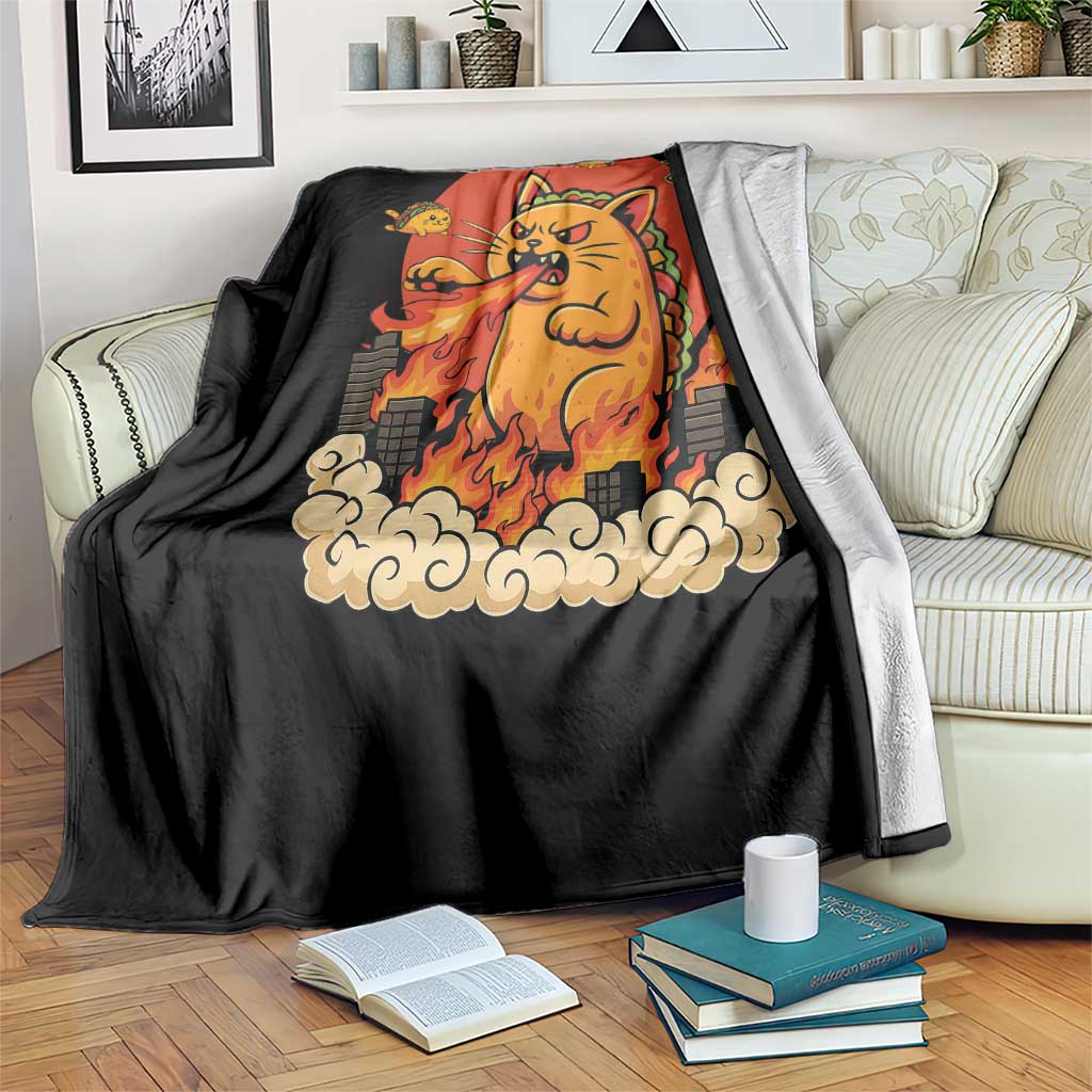 Tacocat Monster Throw Blanket Funny Cats Taco Lovers - Wonder Print Shop