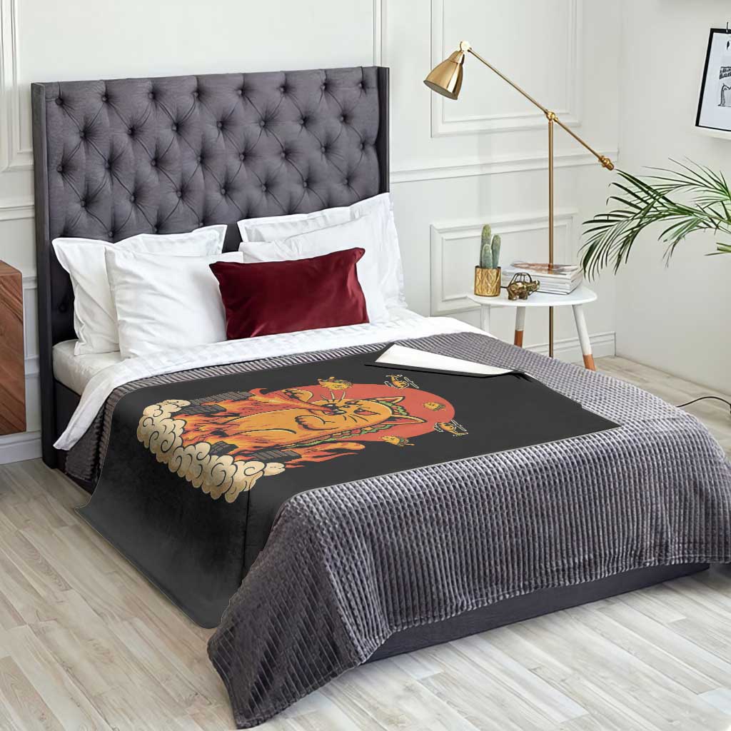 Tacocat Monster Throw Blanket Funny Cats Taco Lovers - Wonder Print Shop