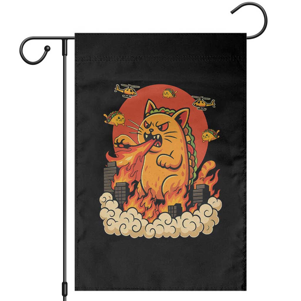 Tacocat Monster Garden Flag Funny Cats Taco Lovers - Wonder Print Shop