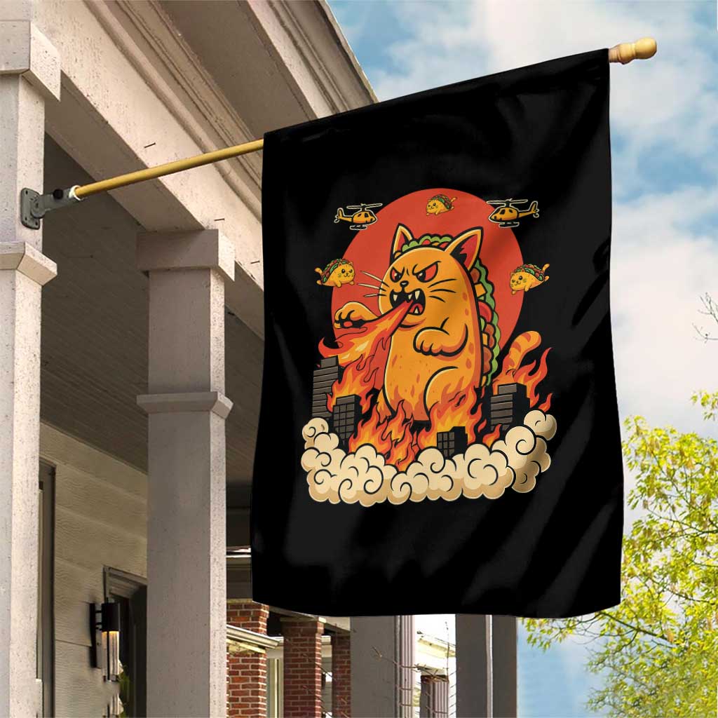 Tacocat Monster Garden Flag Funny Cats Taco Lovers - Wonder Print Shop