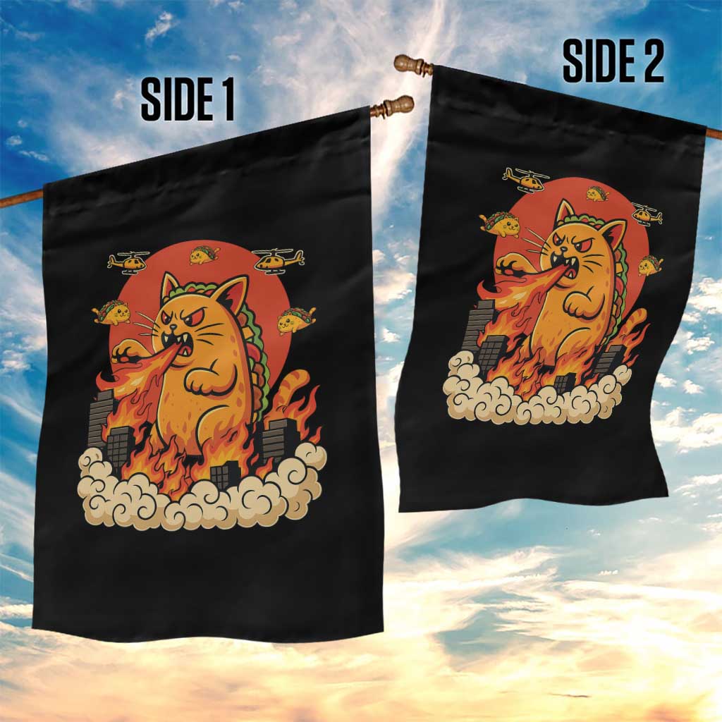 Tacocat Monster Garden Flag Funny Cats Taco Lovers - Wonder Print Shop
