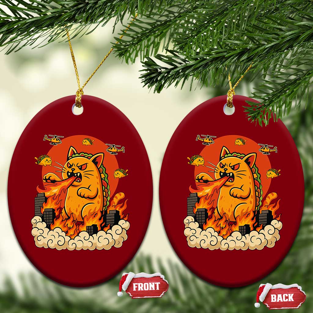 Tacocat Monster Ceramic Ornament Funny Cats Taco Lovers - Wonder Print Shop