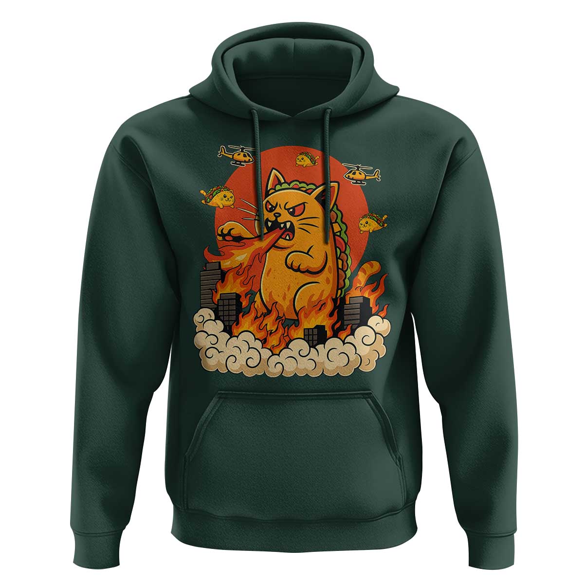 Tacocat Monster Hoodie Funny Cats Taco Lovers - Wonder Print Shop