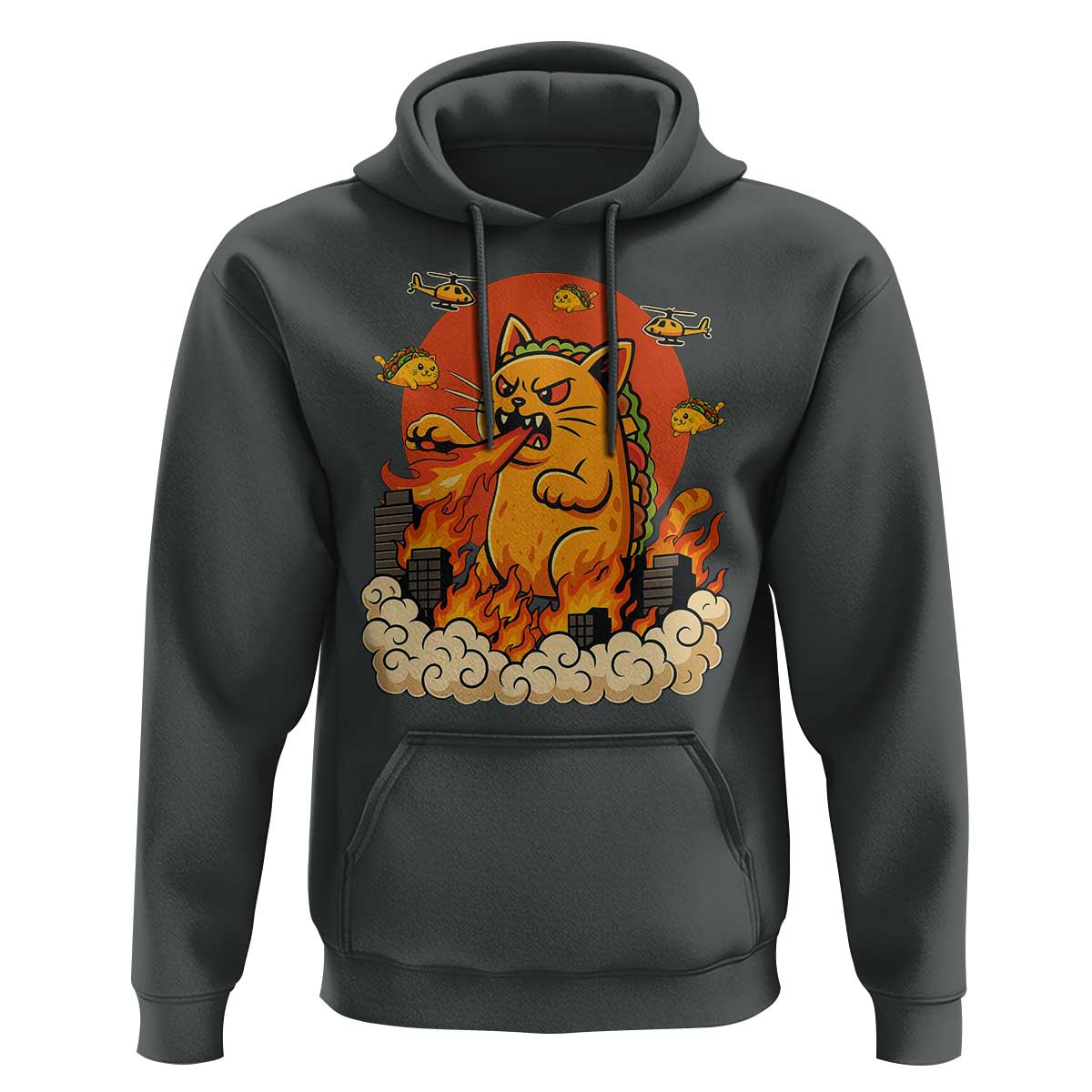 Tacocat Monster Hoodie Funny Cats Taco Lovers - Wonder Print Shop