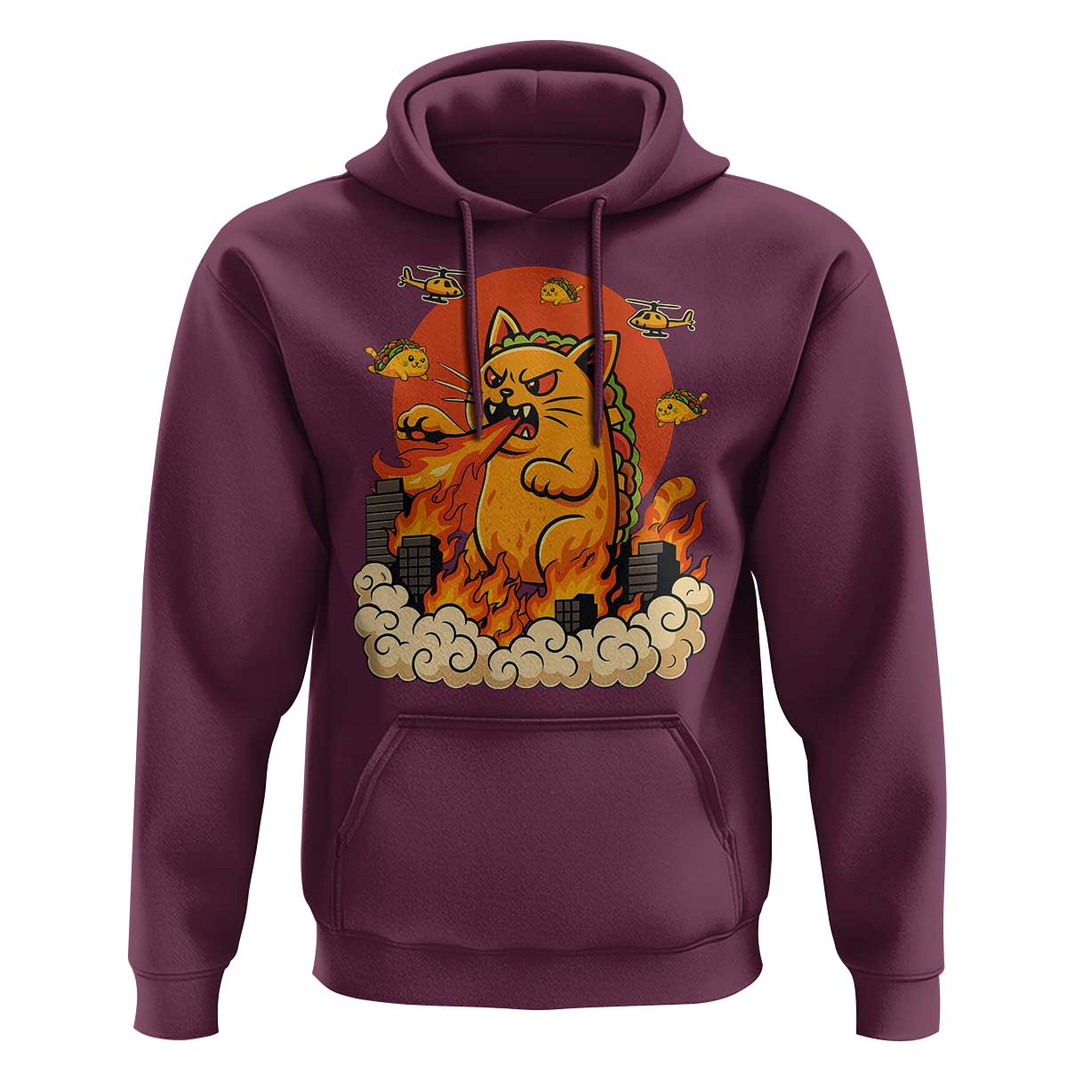 Tacocat Monster Hoodie Funny Cats Taco Lovers - Wonder Print Shop