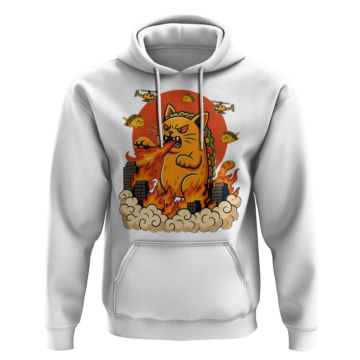 Tacocat Monster Hoodie Funny Cats Taco Lovers - Wonder Print Shop