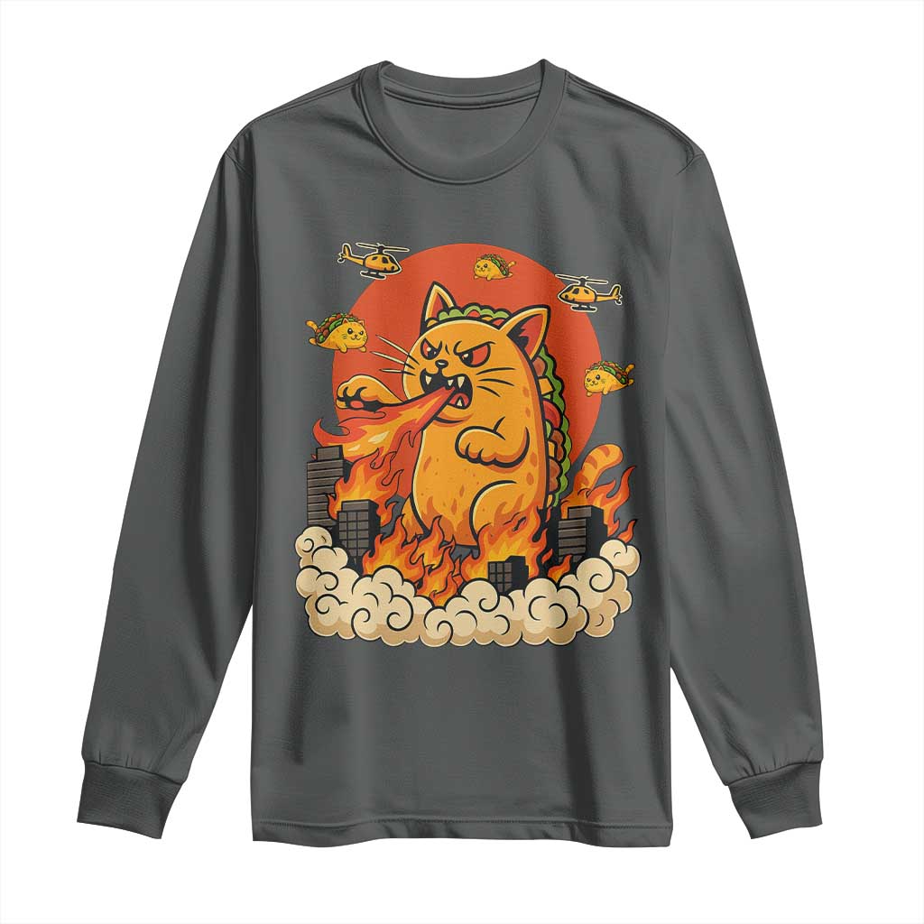 Tacocat Monster Long Sleeve Shirt Funny Cats Taco Lovers - Wonder Print Shop