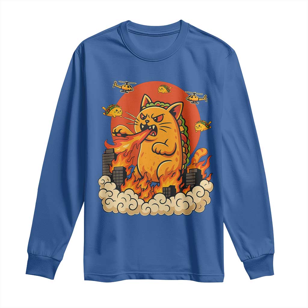 Tacocat Monster Long Sleeve Shirt Funny Cats Taco Lovers - Wonder Print Shop