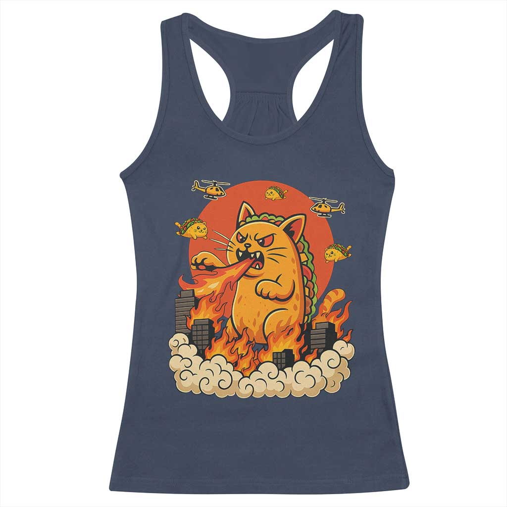 Tacocat Monster Racerback Tank Top Funny Cats Taco Lovers - Wonder Print Shop