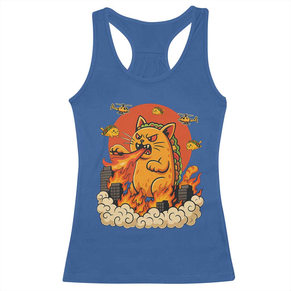 Tacocat Monster Racerback Tank Top Funny Cats Taco Lovers - Wonder Print Shop