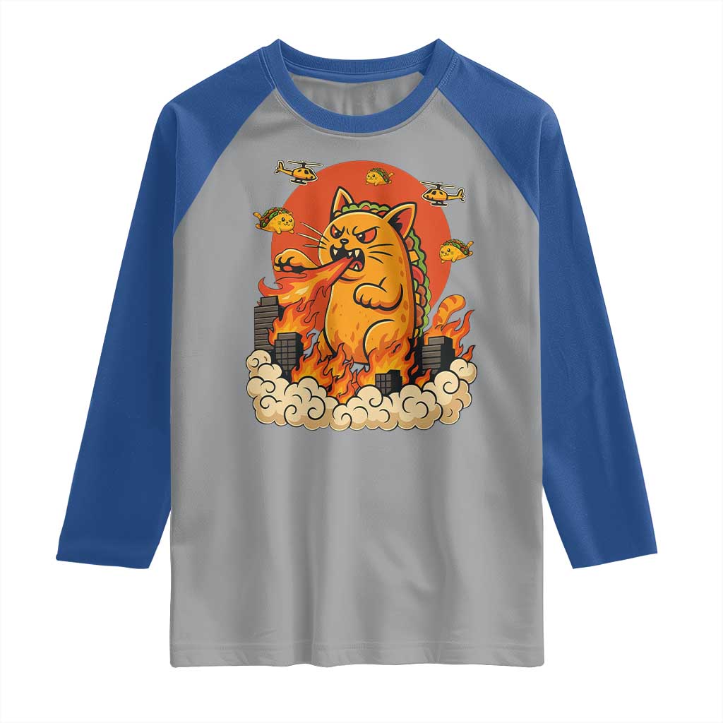 Tacocat Monster Raglan Shirt Funny Cats Taco Lovers - undefined