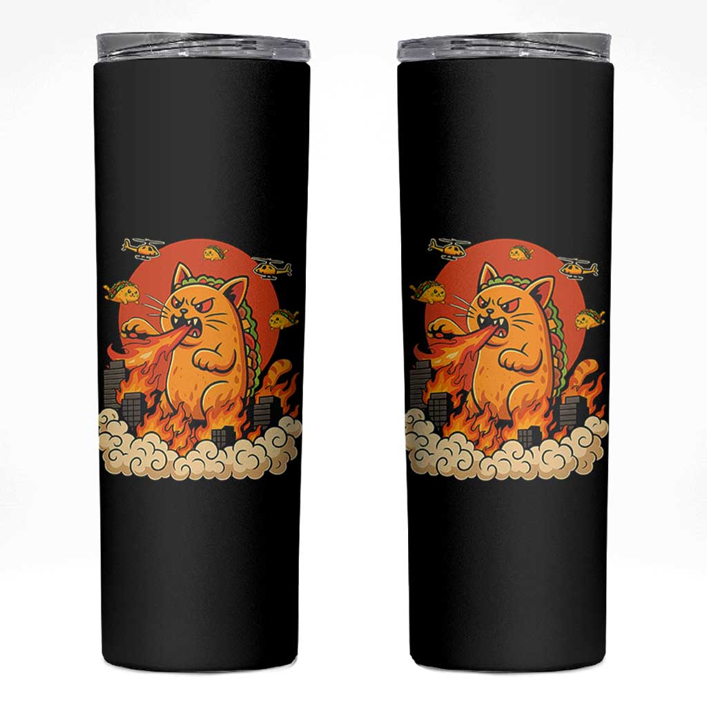 Tacocat Monster Skinny Tumbler Funny Cats Taco Lovers - Wonder Print Shop