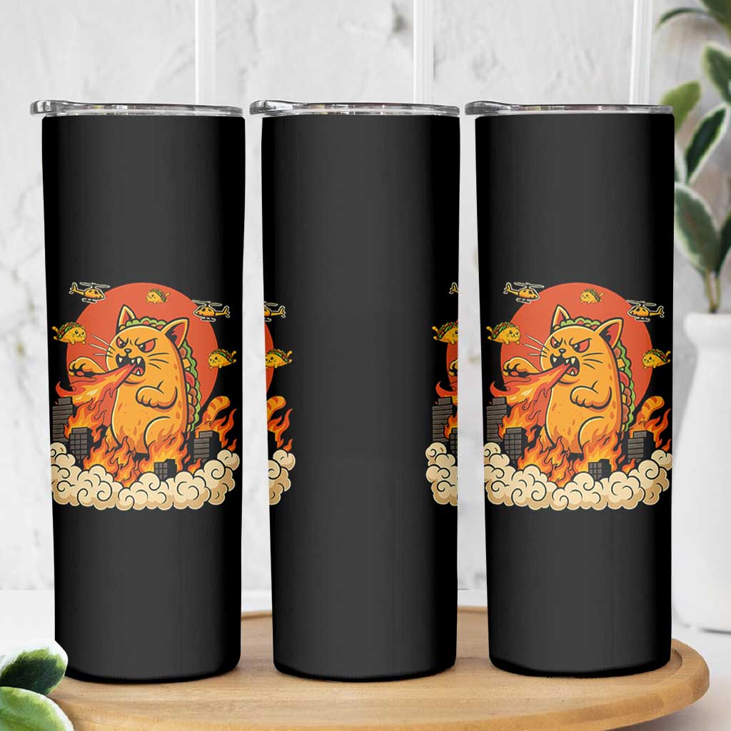 Tacocat Monster Skinny Tumbler Funny Cats Taco Lovers - Wonder Print Shop