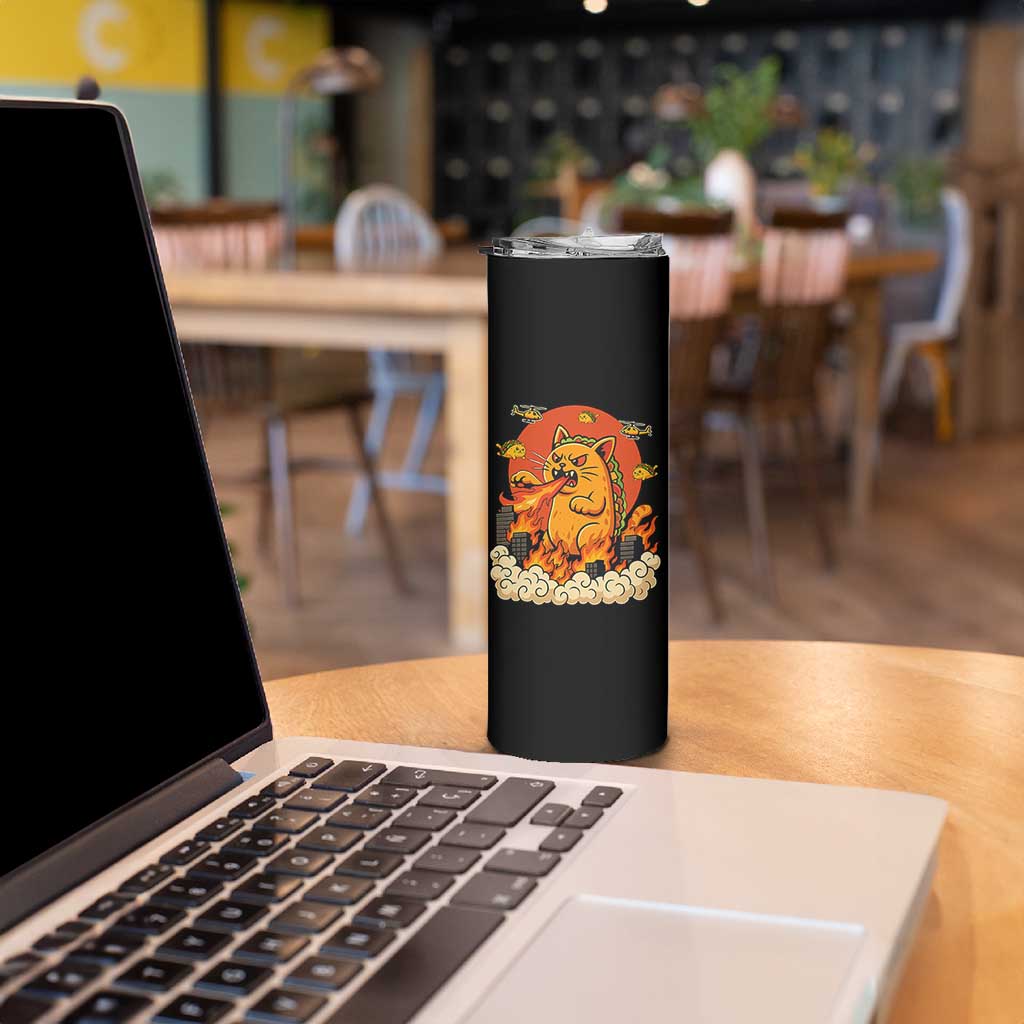 Tacocat Monster Skinny Tumbler Funny Cats Taco Lovers - Wonder Print Shop