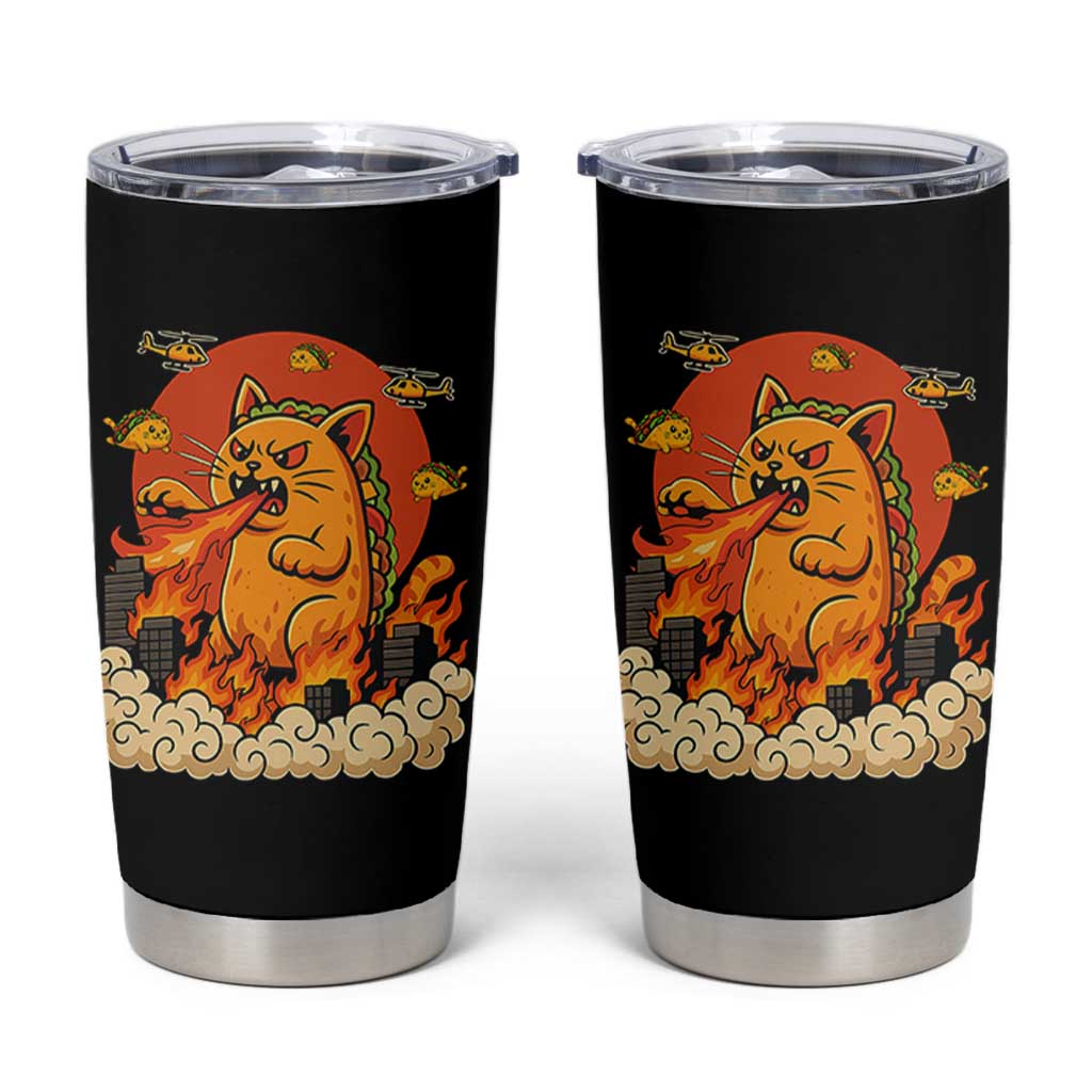 Tacocat Monster Tumbler Cup Funny Cats Taco Lovers - Wonder Print Shop