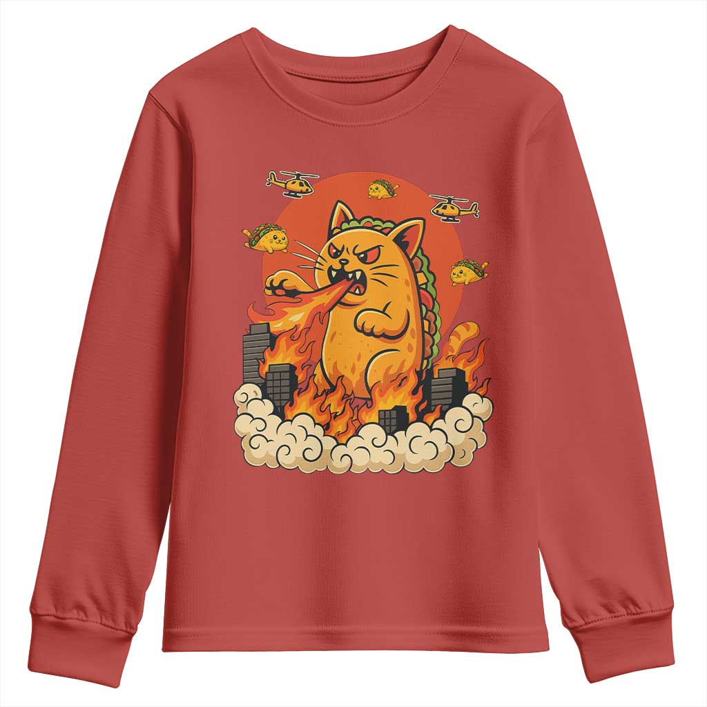 Tacocat Monster Youth Sweatshirt Funny Cats Taco Lovers - Wonder Print Shop