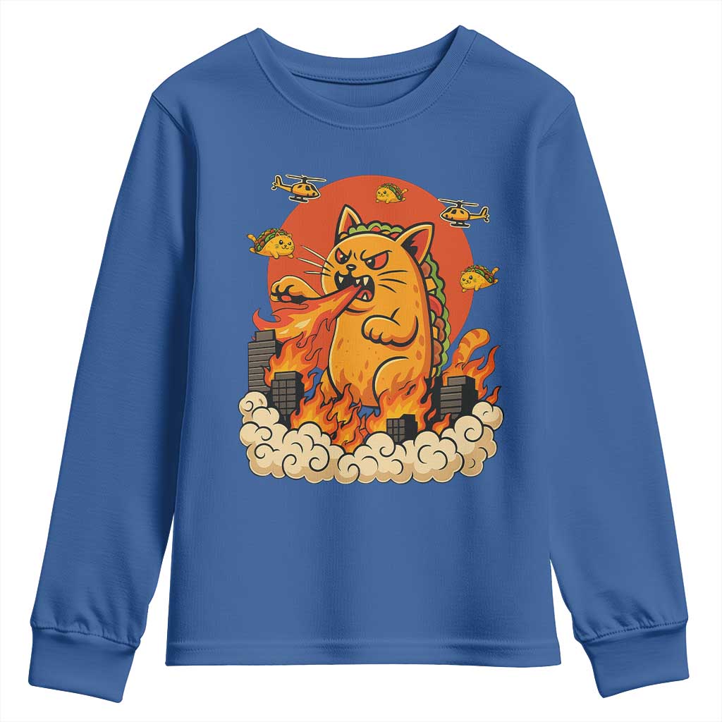 Tacocat Monster Youth Sweatshirt Funny Cats Taco Lovers - Wonder Print Shop