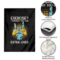 Funny Gamer Skeleton Hand Garden Flag Exercise I Thought You Said Extra Lives - Wonder Print Shop