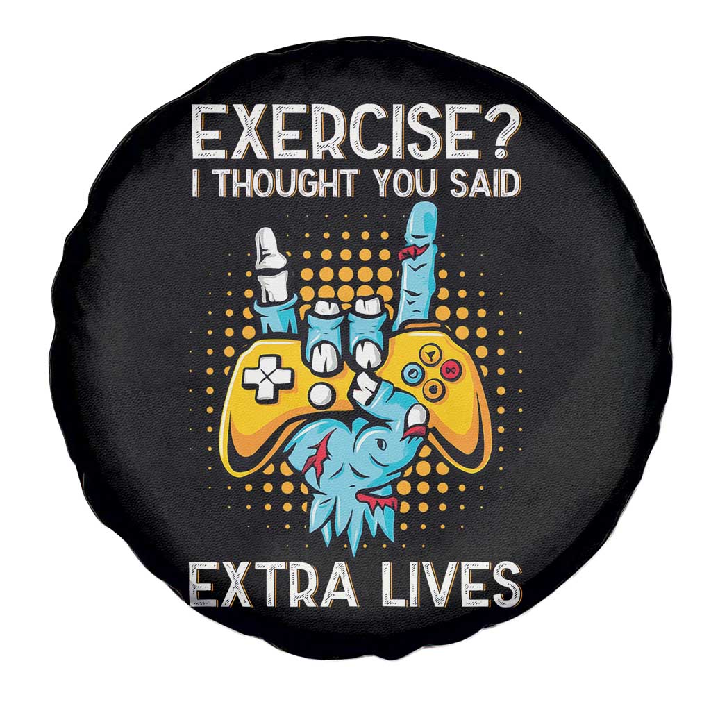 Funny Gamer Skeleton Hand Spare Tire Cover Exercise I Thought You Said Extra Lives - Wonder Print Shop