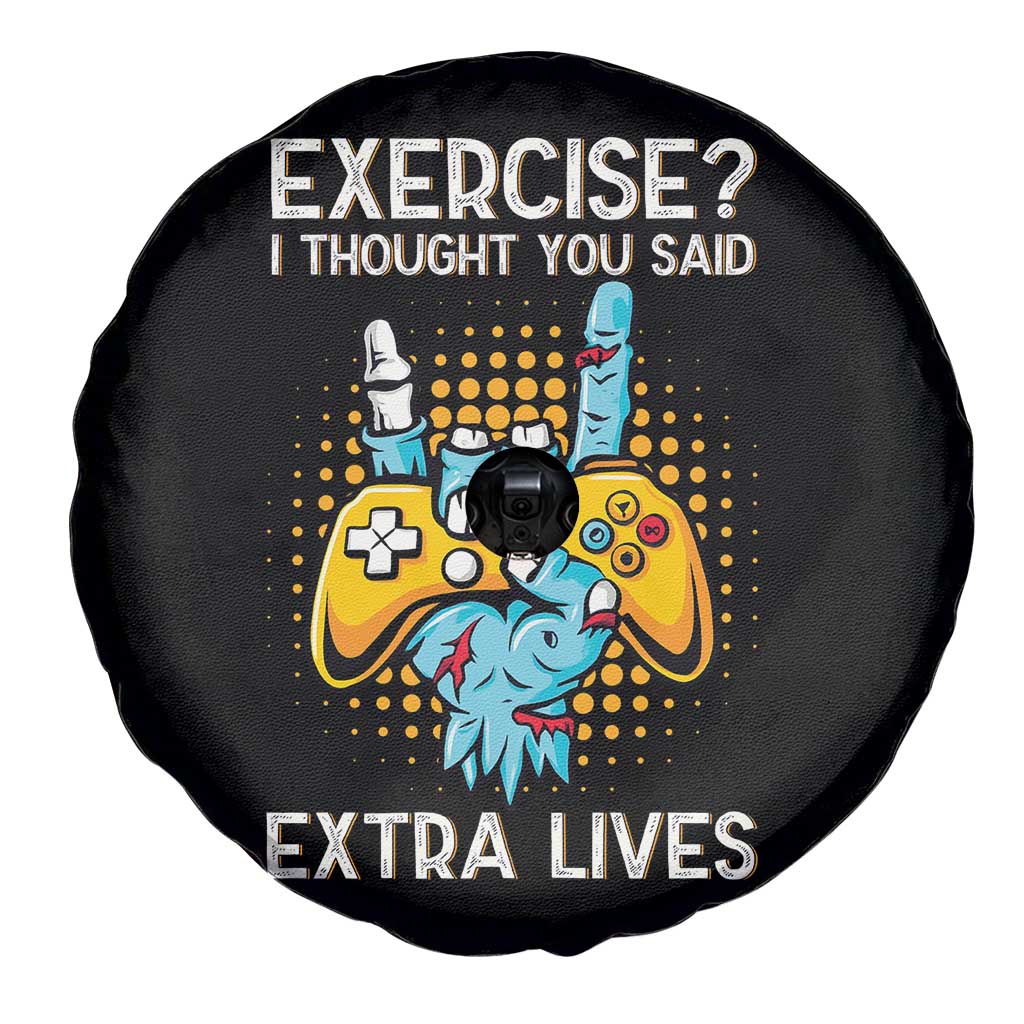 Funny Gamer Skeleton Hand Spare Tire Cover Exercise I Thought You Said Extra Lives - Wonder Print Shop