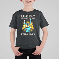 Funny Gamer Skeleton Hand T Shirt For Kid Exercise I Thought You Said Extra Lives - Wonder Print Shop