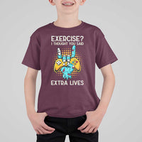 Funny Gamer Skeleton Hand T Shirt For Kid Exercise I Thought You Said Extra Lives - Wonder Print Shop