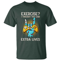 Funny Gamer Skeleton Hand T Shirt Exercise I Thought You Said Extra Lives - Wonder Print Shop
