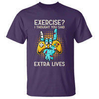 Funny Gamer Skeleton Hand T Shirt Exercise I Thought You Said Extra Lives - Wonder Print Shop