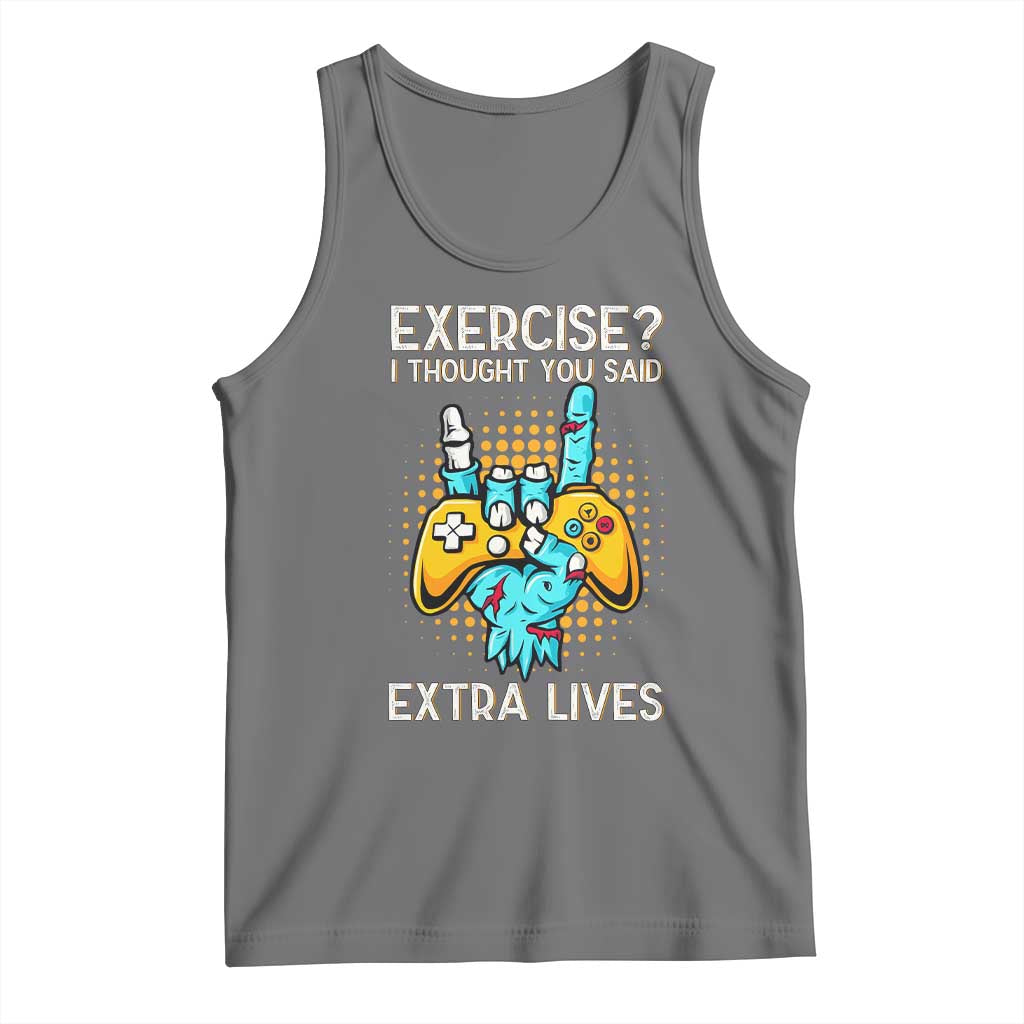 Funny Gamer Skeleton Hand Tank Top Exercise I Thought You Said Extra Lives - Wonder Print Shop